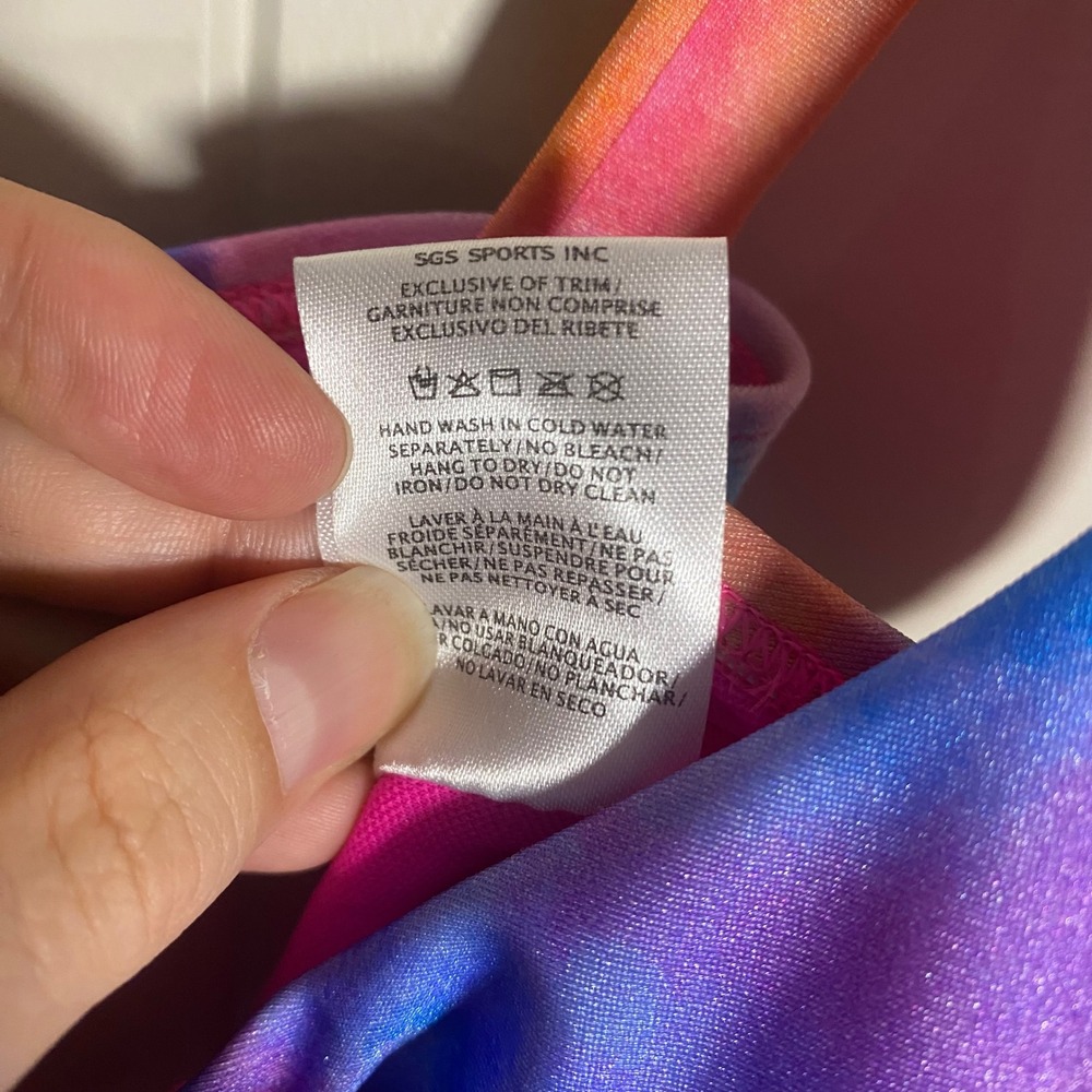 NWT‎ Body Glove Eli One Piece Swimsuit XL Multi Watercolor Tie Dye Cutout - Picture 7 of 12